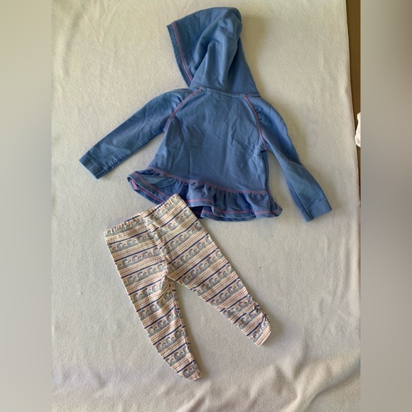 ROXY GIRL- EUC 18M hoodie sweatshirt and leggings 2 piece set - periwinkle blue - Picture 4 of 11
